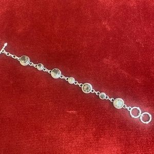 Smoky quartz and sterling silver bracelet